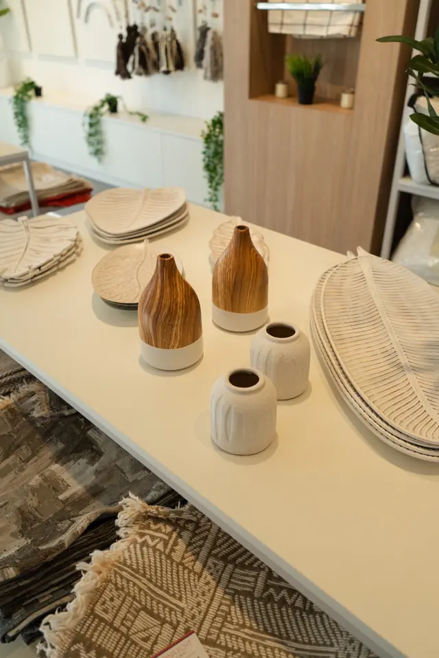 Objetos decorativos en exhibición
